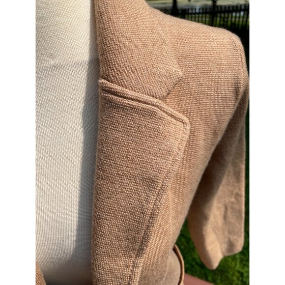 J. Crew Womens Merino Wool Tan Blazer Jacket With 3/4 Sleeves & Pockets Size S - Picture 8 of 8